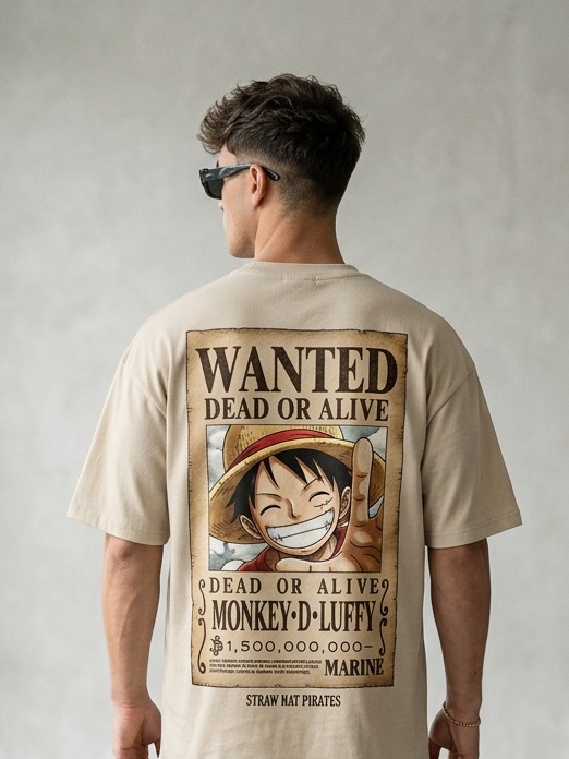Men's Straw Hat Wanted Bounty Oversized Tee